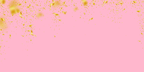 Streamers and confetti. Gold tinsel and foil ribbo