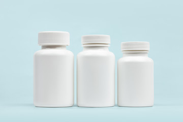 Set of blank dietary supplement bottles - 292048496