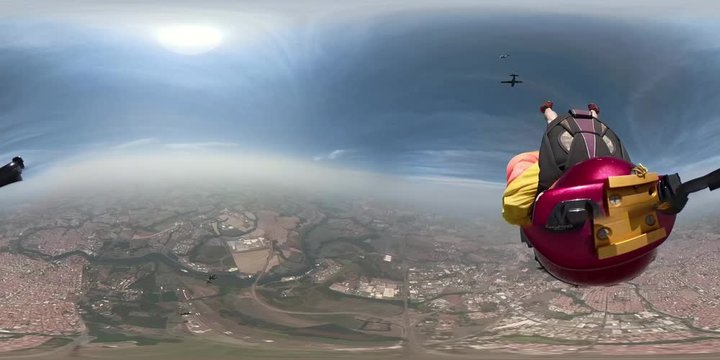 A skydiver makes images of his jump to his landing in Piracicaba, Sao Paulo, Brazil: on September 13, 2019
