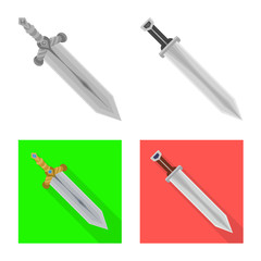 Vector design of game and armor icon. Set of game and blade stock symbol for web.