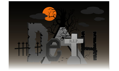 Vector halloween cemetery death background