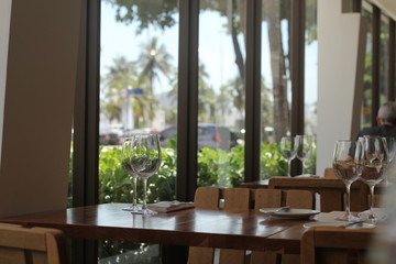 Dining table in a restaurant