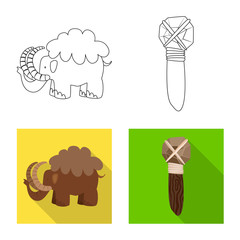 Vector design of evolution and prehistory icon. Set of evolution and development vector icon for stock.