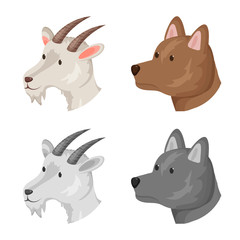 Isolated object of agriculture and breeding logo. Collection of agriculture and organic stock symbol for web.