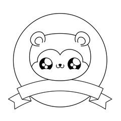 cute head of monkey baby animal kawaii