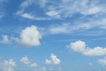 Beautiful blue sky with clouds, natural background