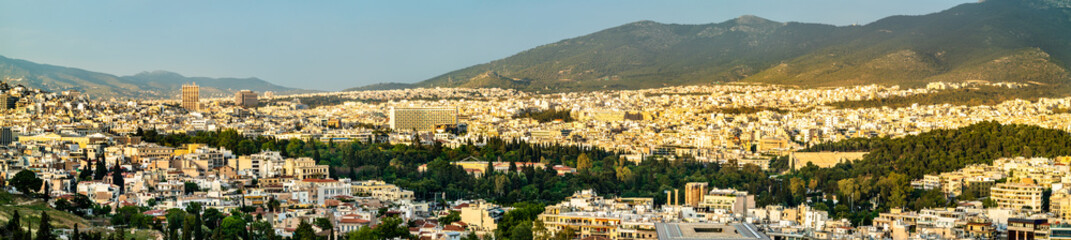 Obraz premium View of Athens from Filopappou Hill, Greece
