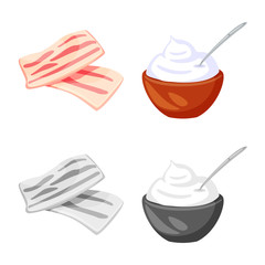 Vector design of taste and product icon. Collection of taste and cooking stock vector illustration.