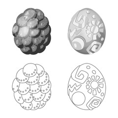 Vector illustration of animal and prehistoric symbol. Set of animal and cute stock symbol for web.