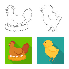 Isolated object of breeding and kitchen logo. Set of breeding and organic vector icon for stock.
