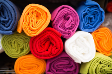 Obraz na płótnie Canvas different cotton colour towels