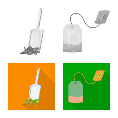 Isolated object of healthy and floral logo. Set of healthy and gradient stock symbol for web.