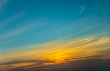 Fototapeta premium Sunset sky panoramic photo cloud background
