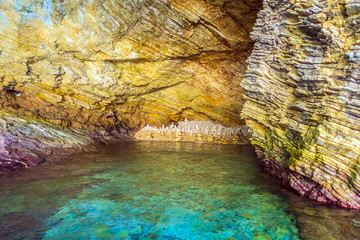 Blue caves Greece island of Zakynthos.