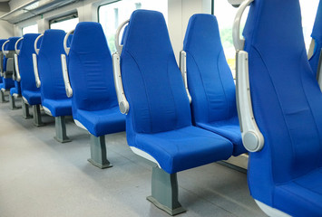 Fototapeta premium Empty new seats in the train