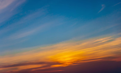 Fototapeta premium Sunset sky panoramic photo cloud background
