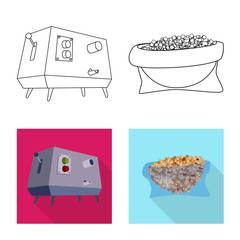 Vector design of farm and agriculture logo. Collection of farm and technology stock symbol for web.