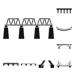 Vector illustration of construct and side sign. Set of construct and bridge stock symbol for web.