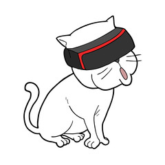 funny cat with virtual reality glasses