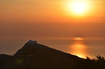 Sunset Agios Elias, Sifnos, Greece. - obrazy, fototapety, plakaty