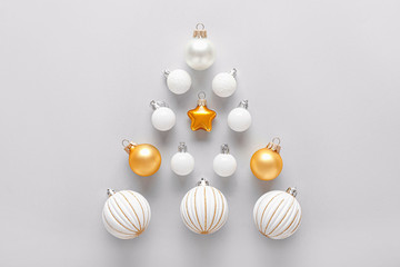 Beautiful Christmas composition on light background