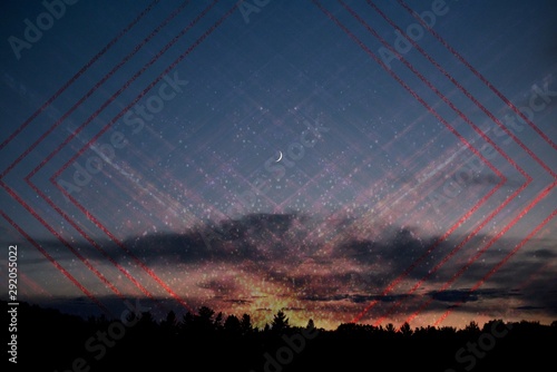 horizontal shot of the sky during sunset with the moon cool artsy pictures