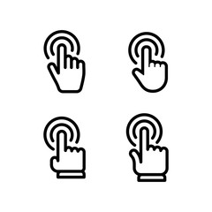 Hand click icon. Clicking pointer. Isolated vector.