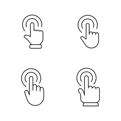 Hand click icon. Clicking pointer. Isolated vector.