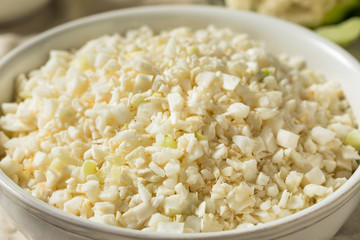 Homemade Organic Raw Cauliflower Rice
