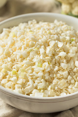 Homemade Organic Raw Cauliflower Rice