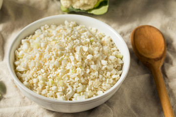 Homemade Organic Raw Cauliflower Rice
