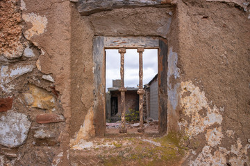 window of a ruined country house