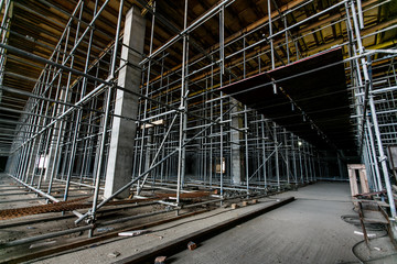 Scaffolding at a construction site