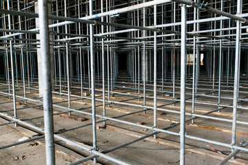 Fototapeta na wymiar Scaffolding at a construction site