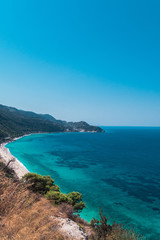 Naklejka na ściany i meble Most beautiful beaches of Greece series - Porto Katsiki in Lefkada. Ionian islands