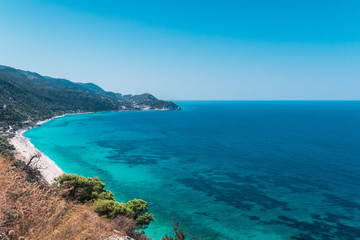 Obraz premium Most beautiful beaches of Greece series - Porto Katsiki in Lefkada. Ionian islands