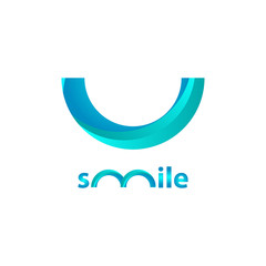 Obraz premium smile logo blue design vector template illustration