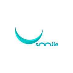 Naklejka premium smile logo blue design vector template illustration