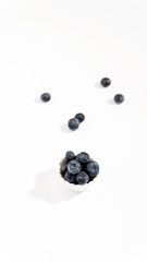 blueberries on white background