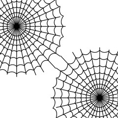 drawing of scary spider web on white background