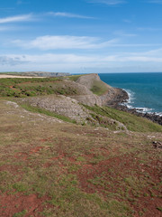 Worms Head South Wales Gower peninsula outside coastal scene