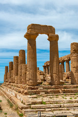 Ruins at the Valley of the Temples near Agrigento on the Italian island of Sicily