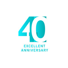 40 Years Excellent Anniversary Vector Template Design illustration