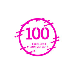 100 Years Excellent Anniversary Vector Template Design illustration