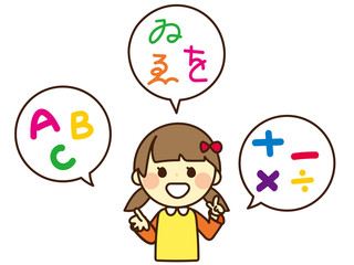 学習する女の子_子供