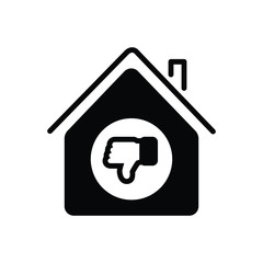 Black solid icon for unlike