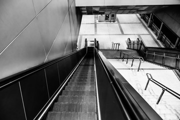 Staircase in Sky Train Station, Escalators and stairs at train station