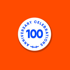 100 Years Anniversary Celebration Vintage Circle Vector Template Design Illustration