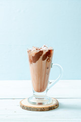 Iced chocolate milkshake drink