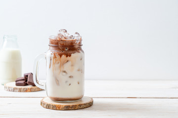 Iced chocolate milkshake drink
